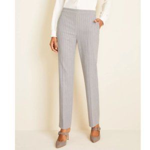 PETITE SIDE-ZIP STRAIGHT PANT: PINSTRIPE BISTRETCH